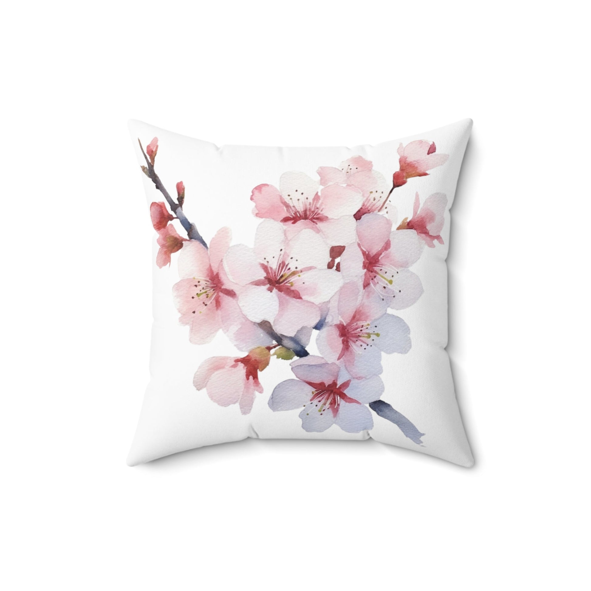 Pink Spring Flower Blossom Square Pillow (vi) - Pillow - Kristine Celestine