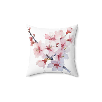 Pink Spring Flower Blossom Square Pillow (vi) - Pillow - Kristine Celestine