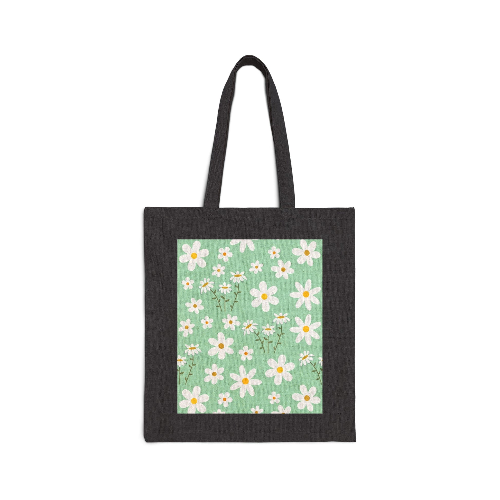 Mint Daisy Delight Cotton Canvas Tote Bag - Bags - Kristine Celestine