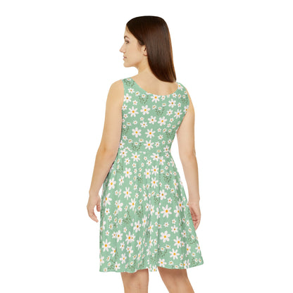 Mint Daisy Delight Women's Skater Dress - Dress - Kristine Celestine