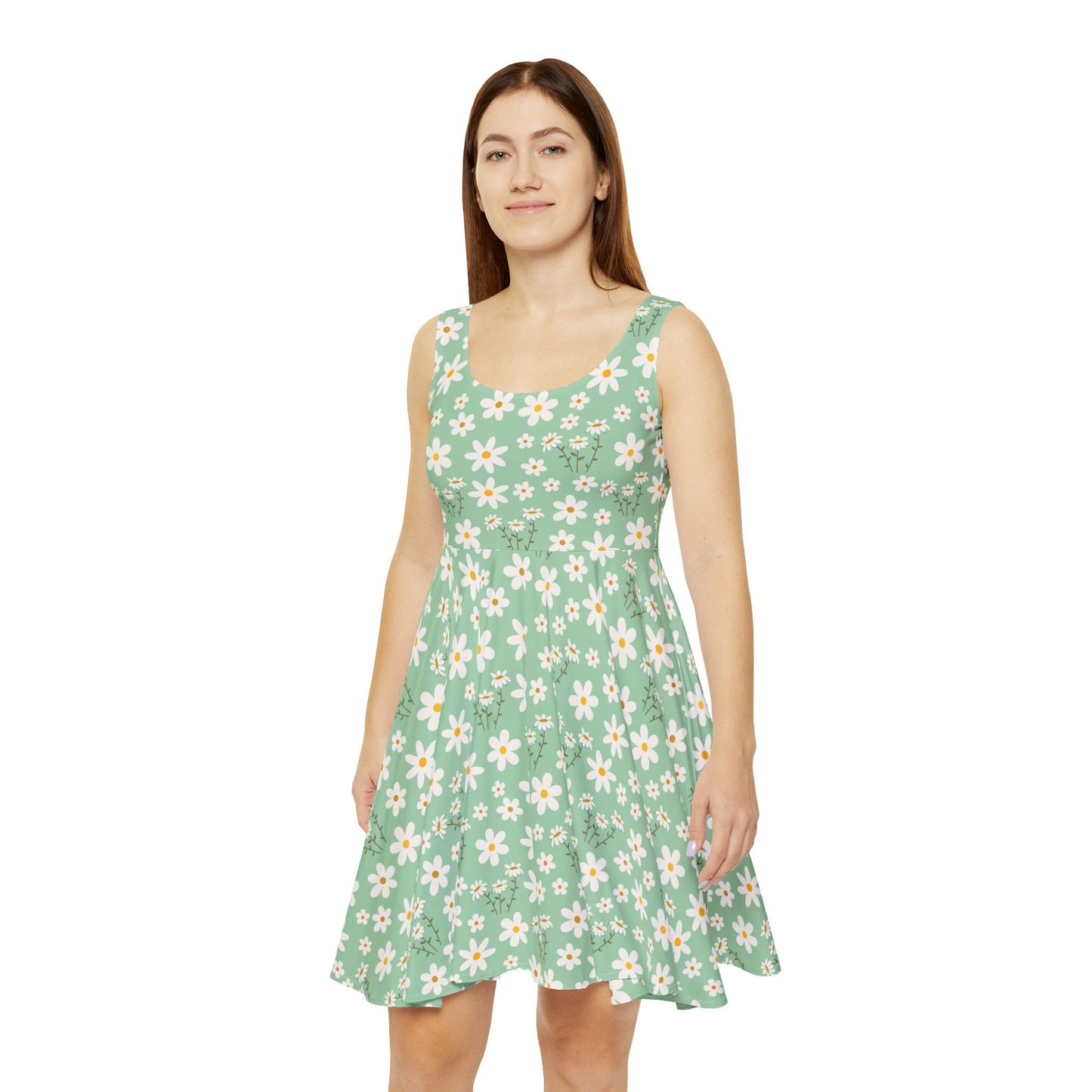 Mint Daisy Delight Women's Skater Dress - Dress - Kristine Celestine