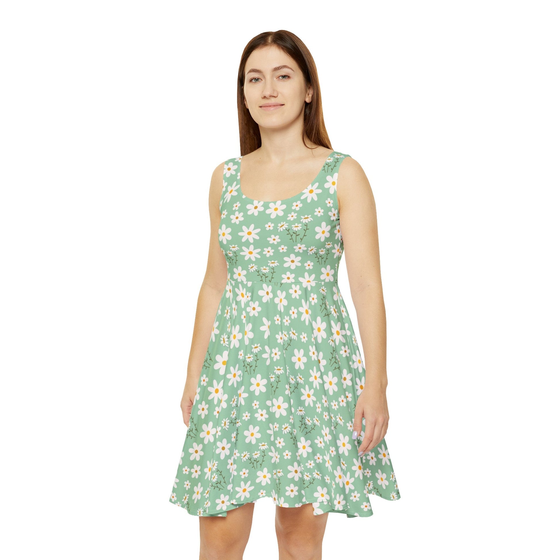 Mint Daisy Delight Women's Skater Dress - Dress - Kristine Celestine