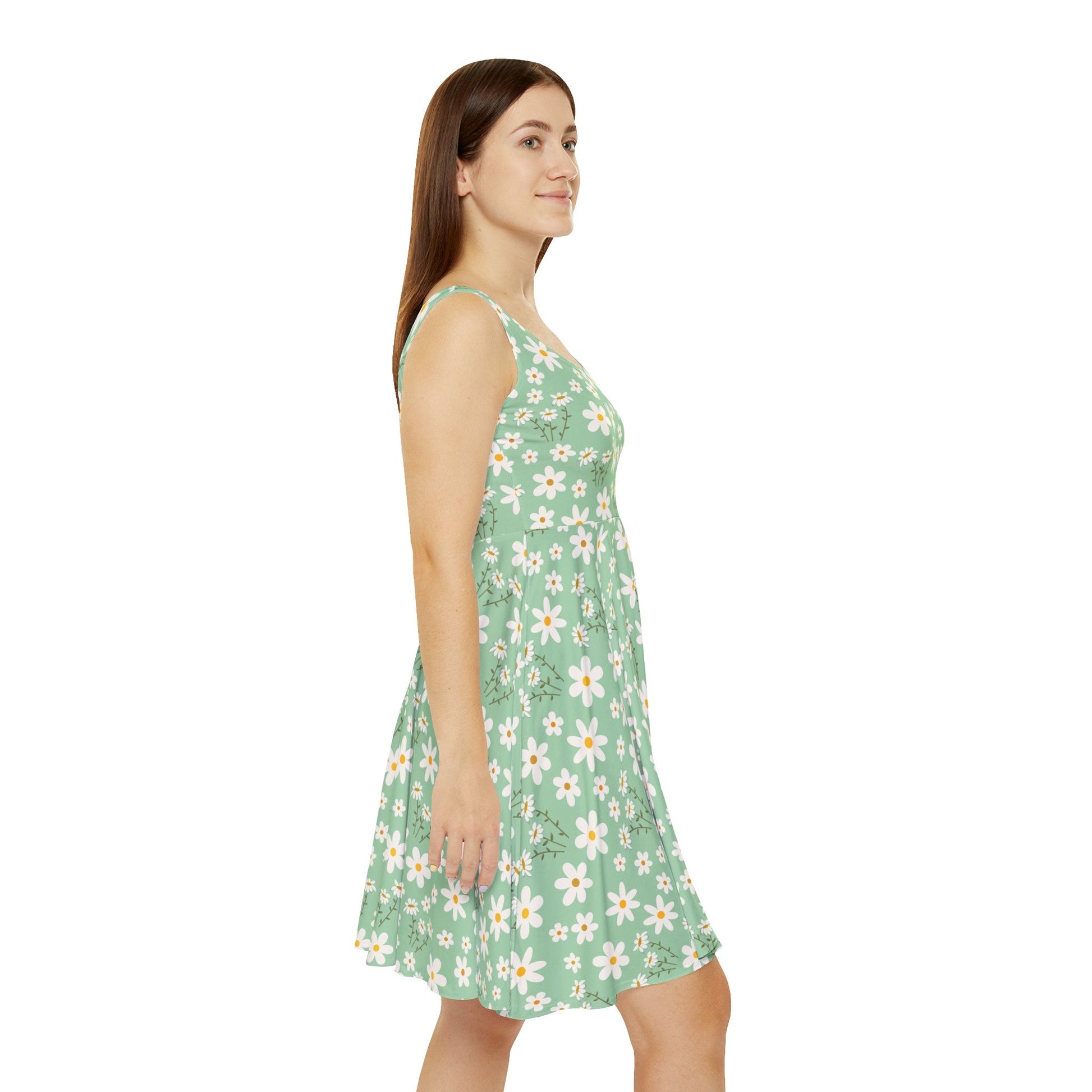 Mint Daisy Delight Women's Skater Dress - Dress - Kristine Celestine