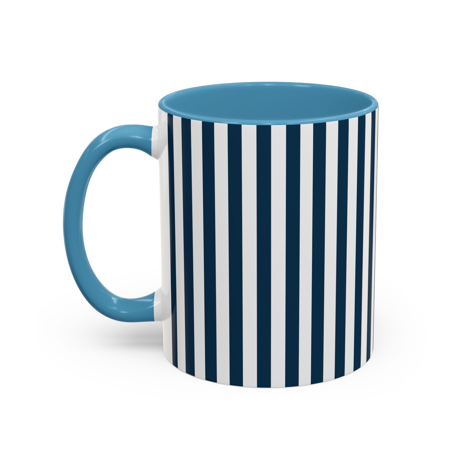 Navy Blue Stripes Accent Mug - Mug - Kristine Celestine