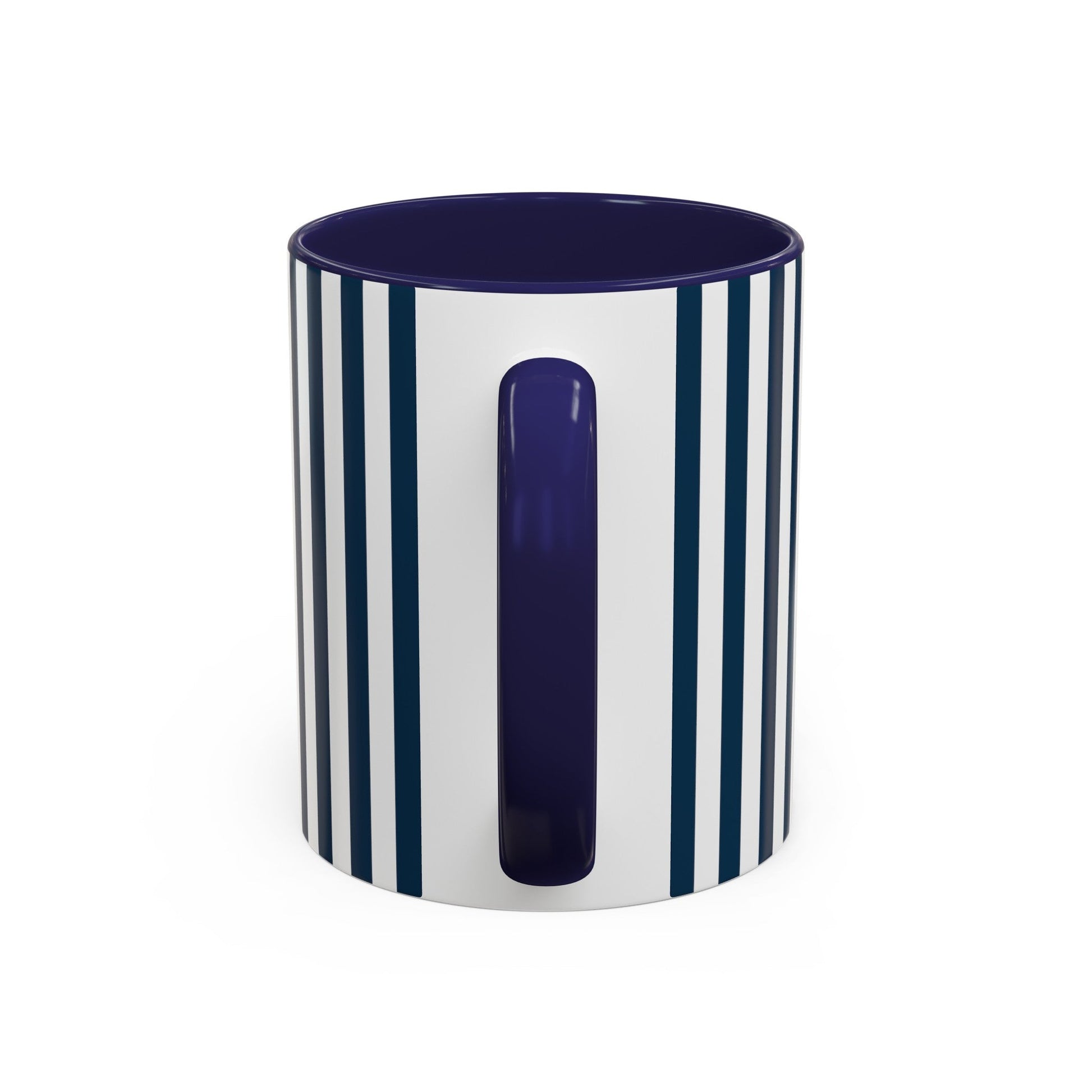 Navy Blue Stripes Accent Mug - Mug - Kristine Celestine