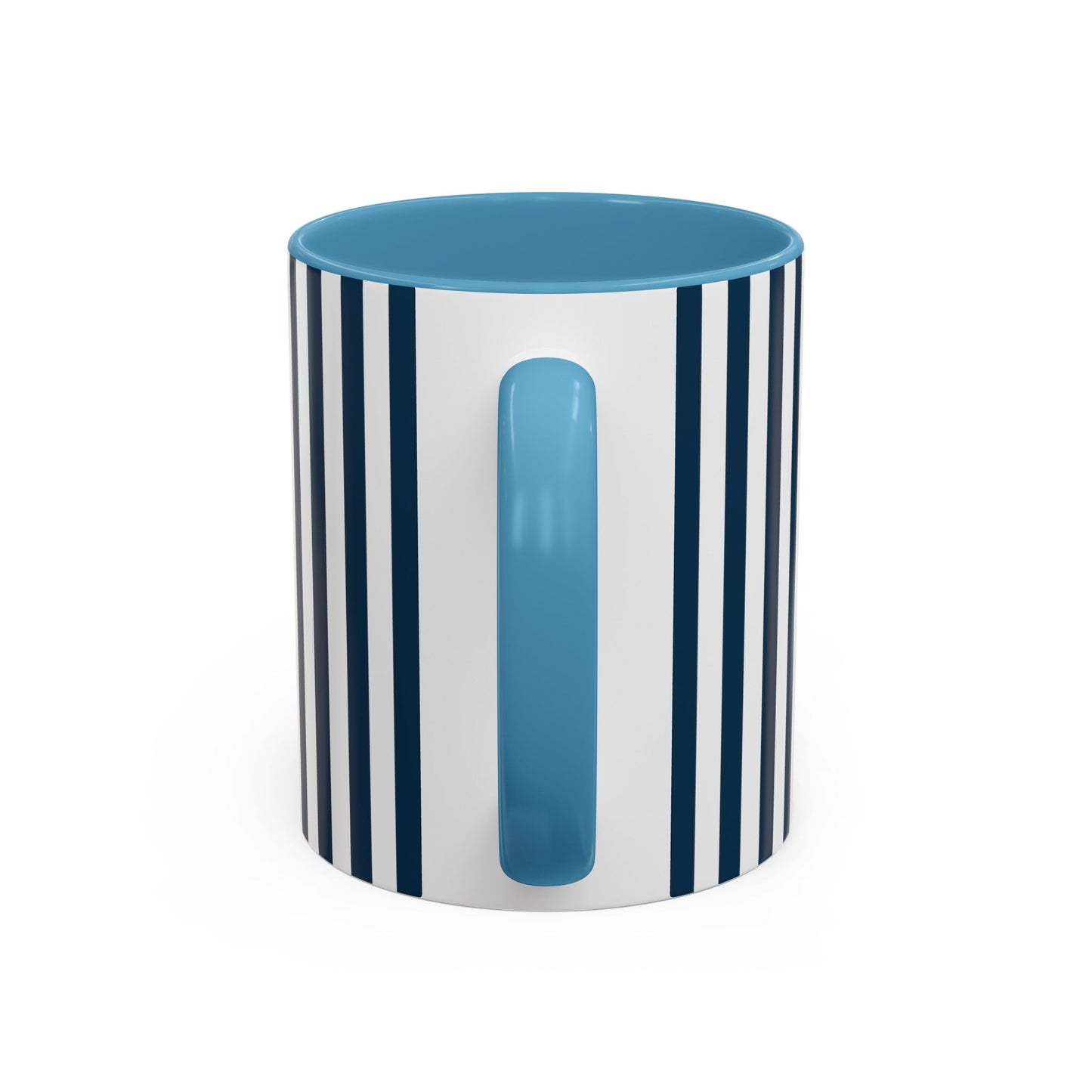 Navy Blue Stripes Accent Mug - Mug - Kristine Celestine