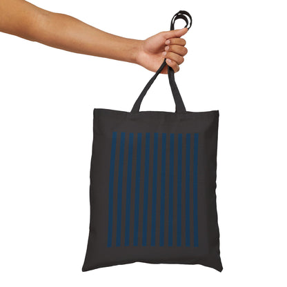 Navy Blue Stripes Cotton Canvas Tote Bag - Bags - Kristine Celestine