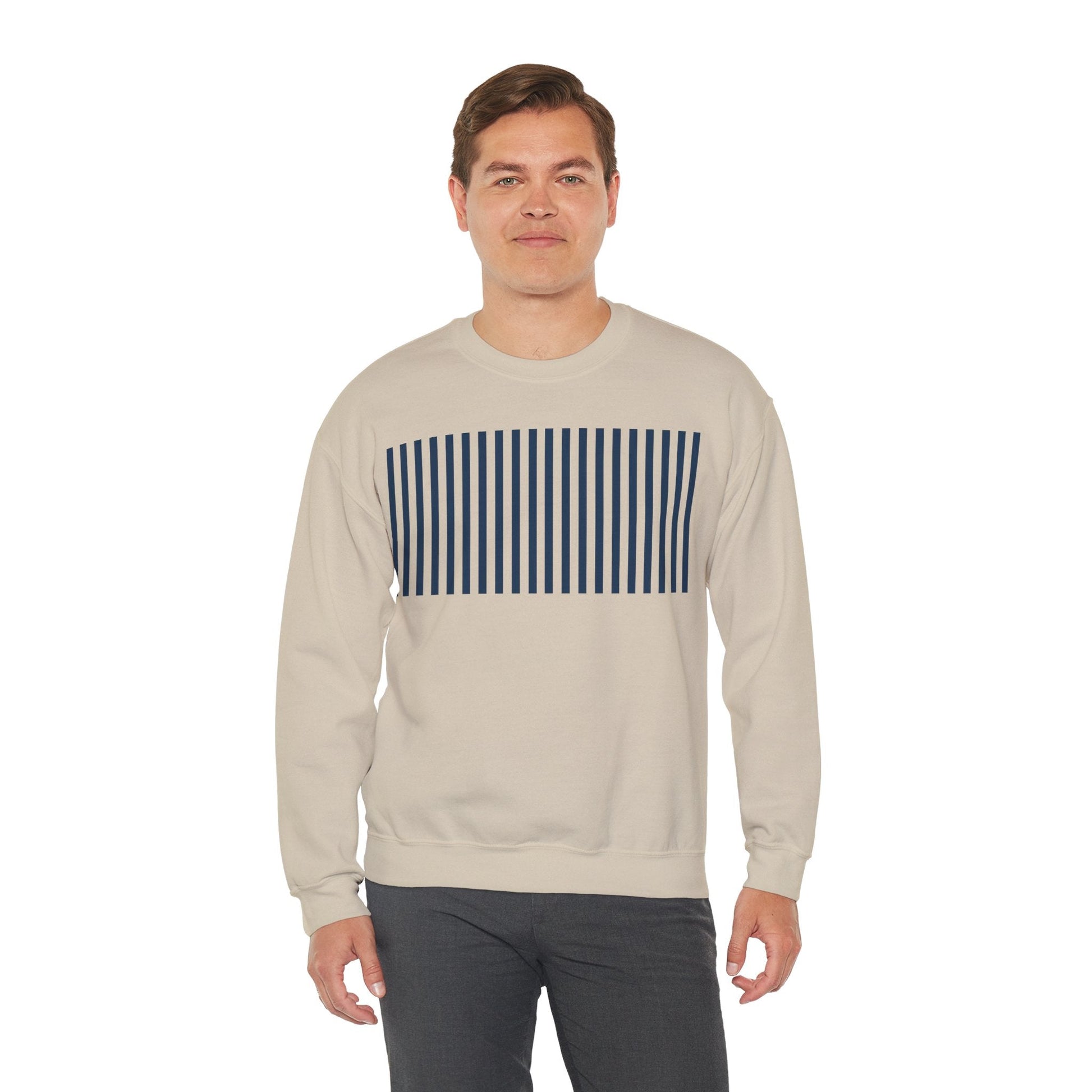 Navy Blue Stripes Crewneck Sweatshirt - Sweatshirt - Kristine Celestine