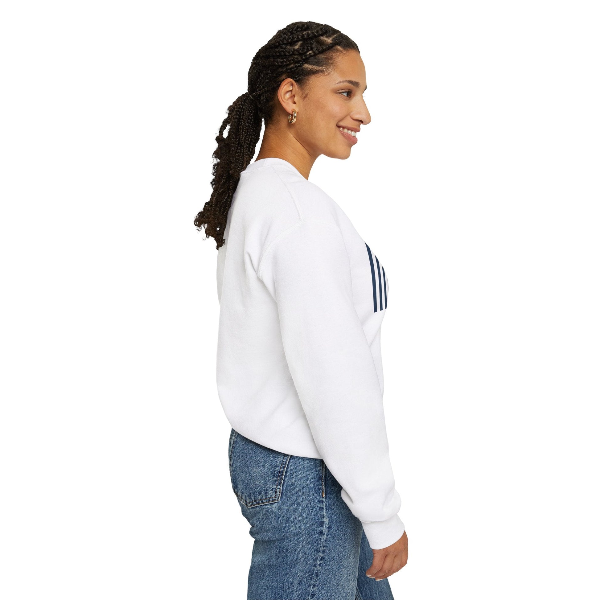 Navy Blue Stripes Crewneck Sweatshirt - Sweatshirt - Kristine Celestine