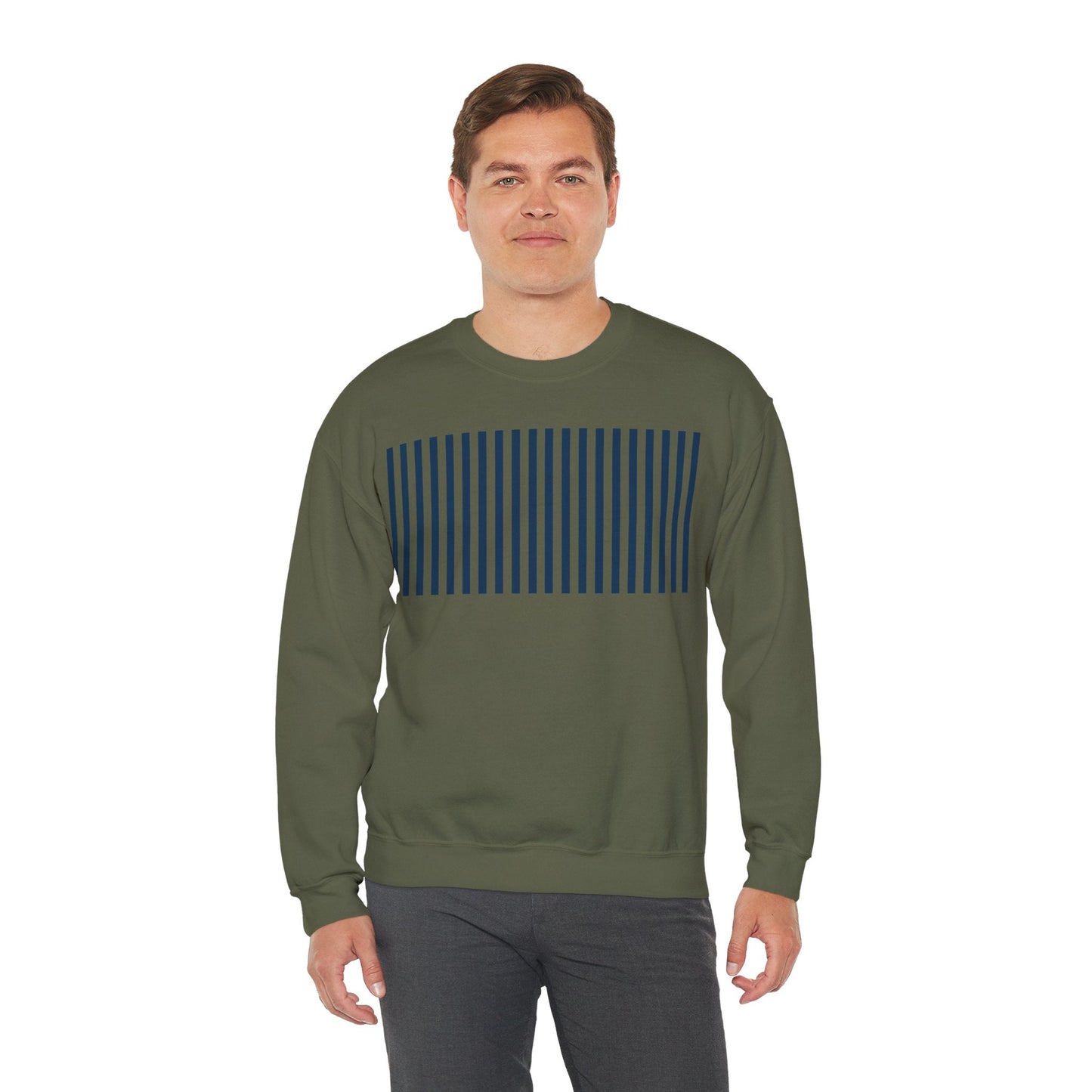 Navy Blue Stripes Crewneck Sweatshirt - Sweatshirt - Kristine Celestine