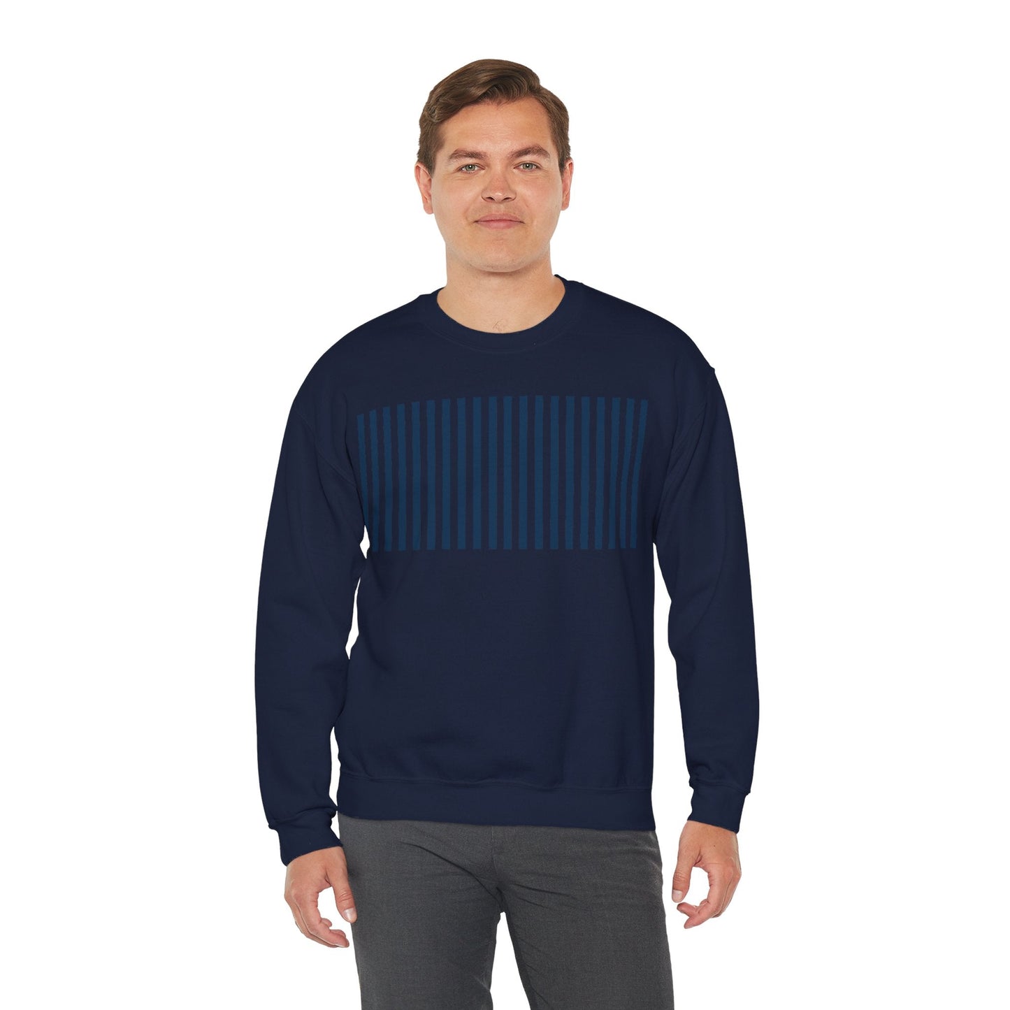 Navy Blue Stripes Crewneck Sweatshirt - Sweatshirt - Kristine Celestine