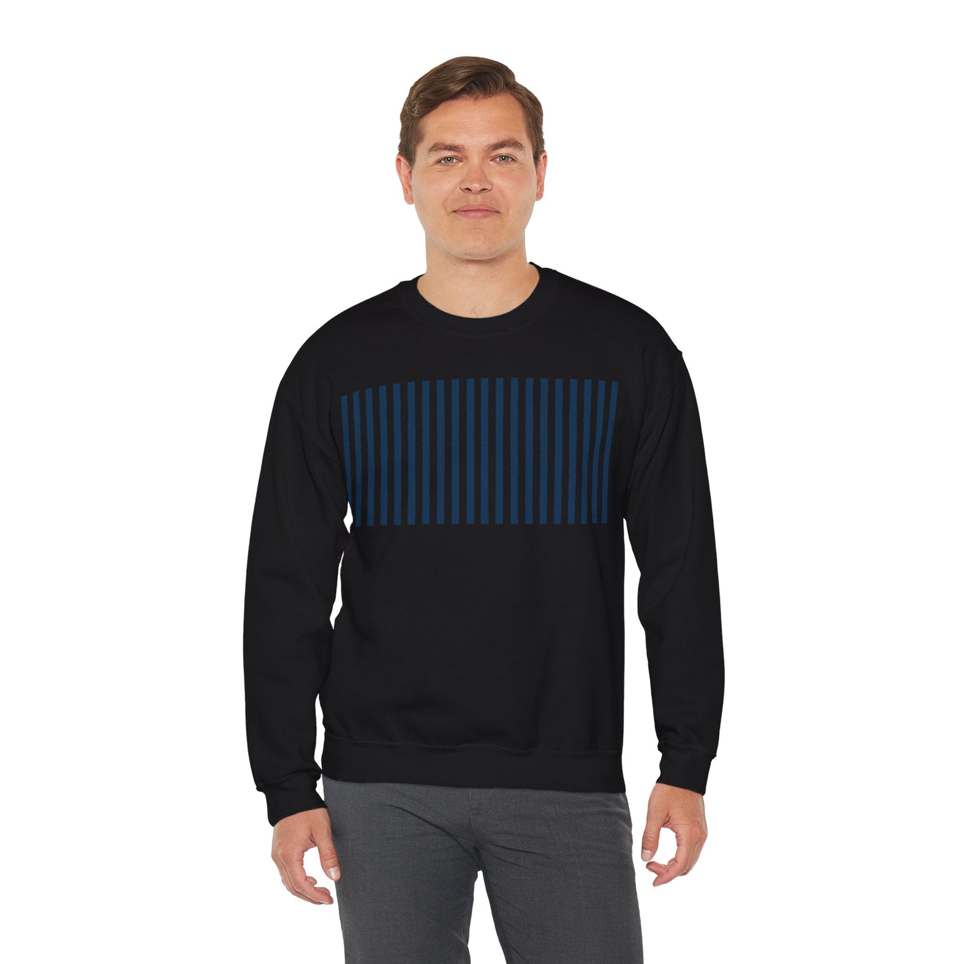 Navy Blue Stripes Crewneck Sweatshirt - Sweatshirt - Kristine Celestine