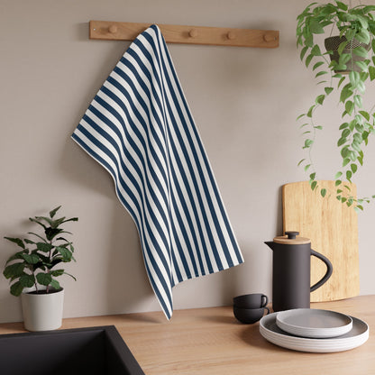 Navy Blue Stripes Kitchen Towel - Kitchen Towel - Kristine Celestine