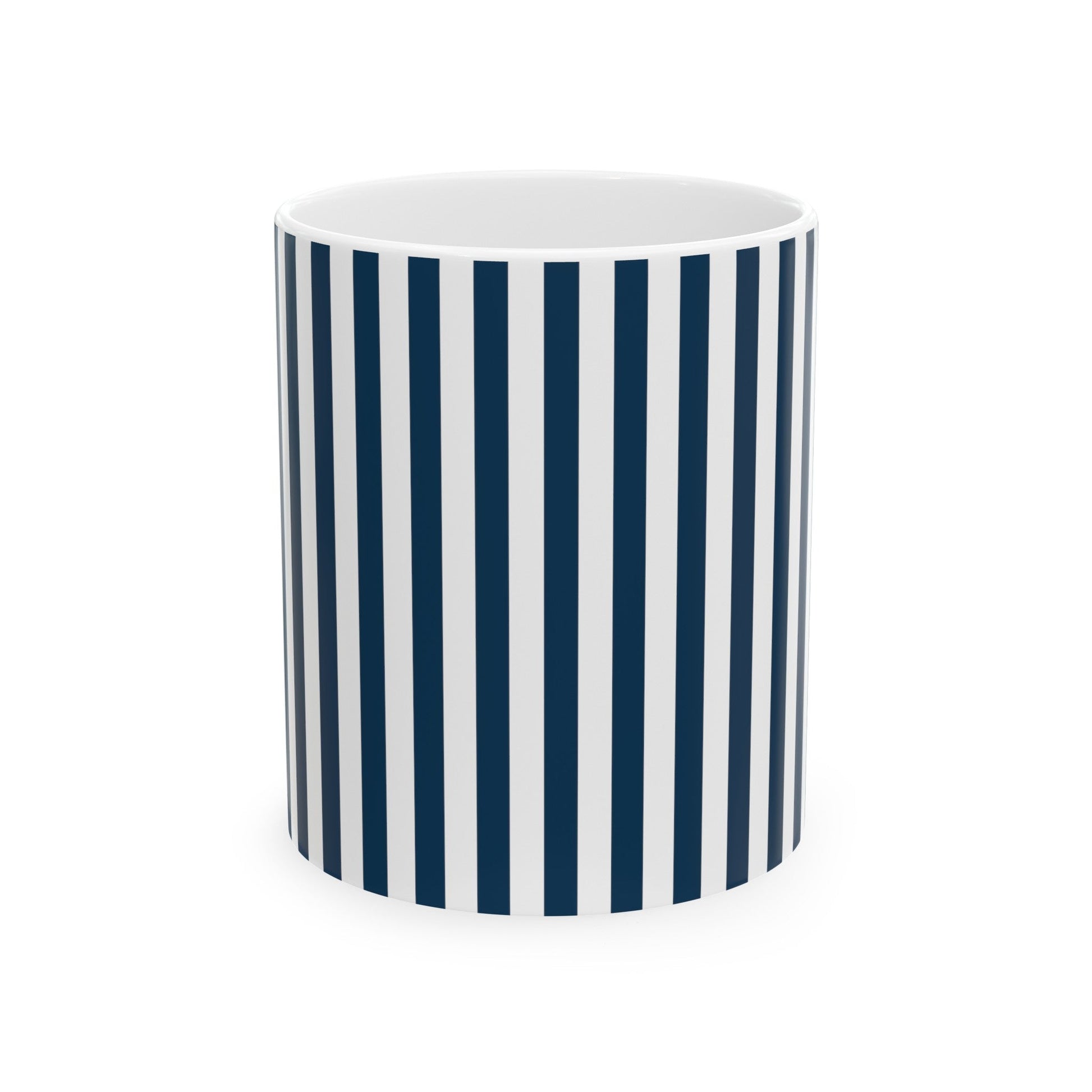 Navy Blue Stripes Mug - Mug - Kristine Celestine