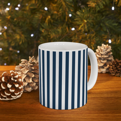 Navy Blue Stripes Mug - Mug - Kristine Celestine