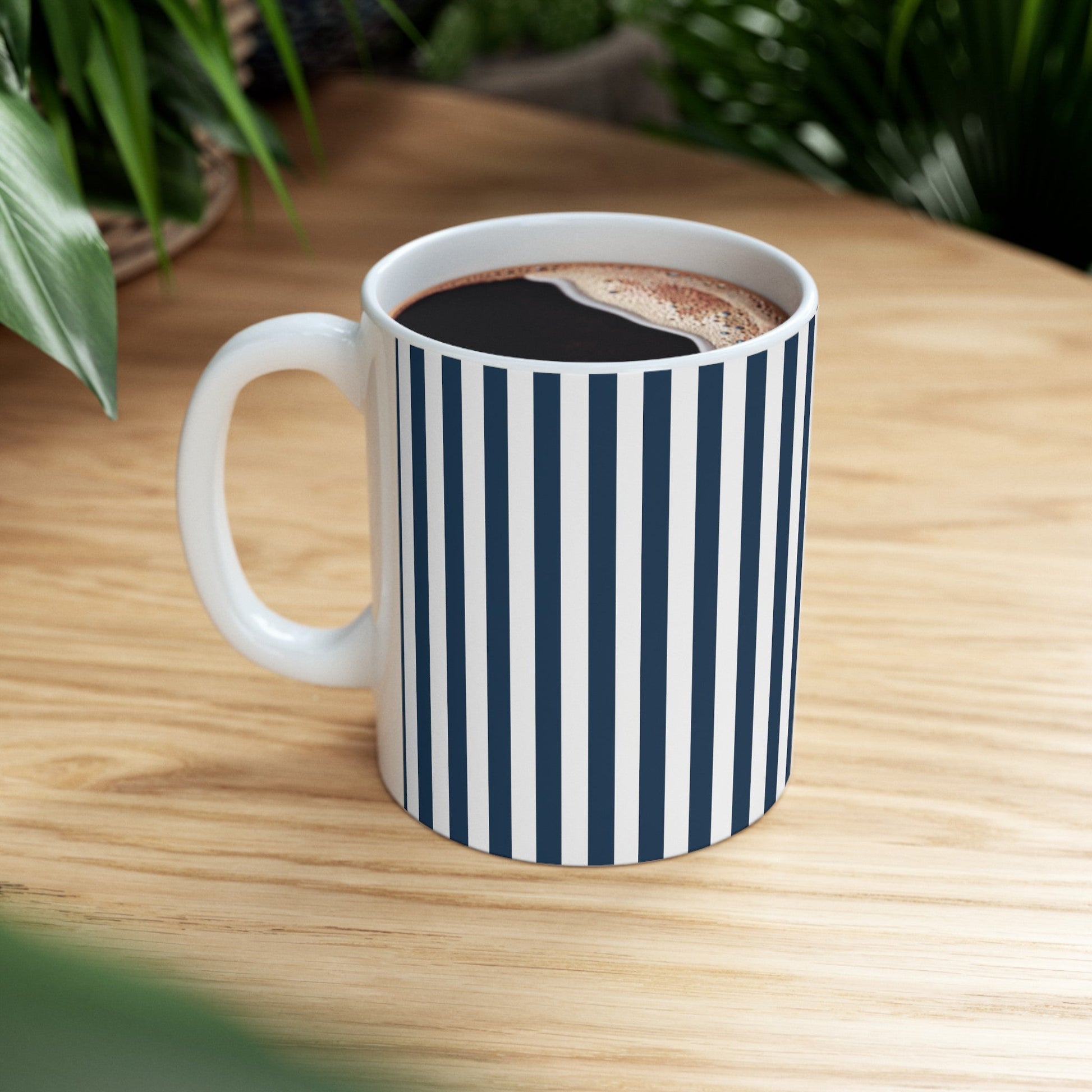 Navy Blue Stripes Mug - Mug - Kristine Celestine