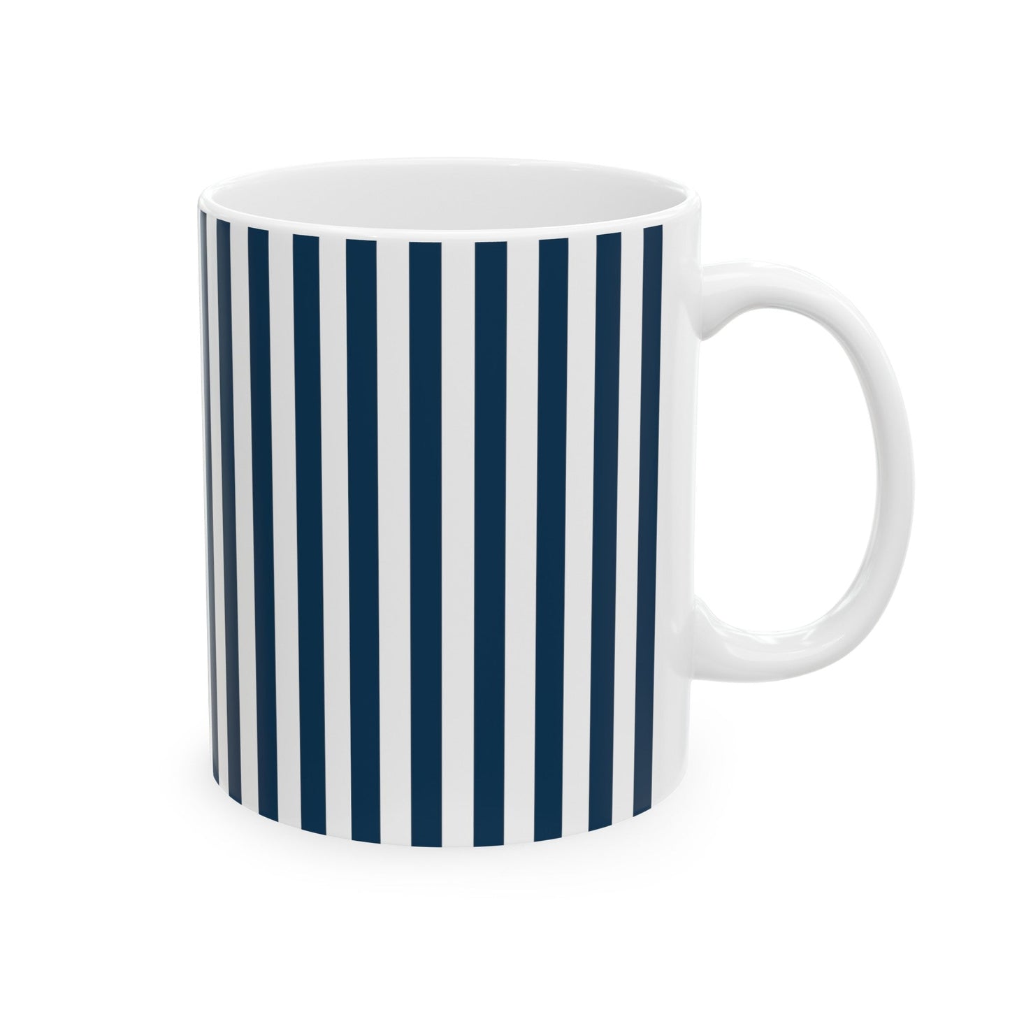 Navy Blue Stripes Mug - Mug - Kristine Celestine