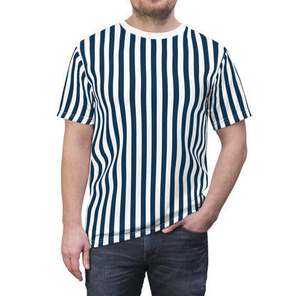 Navy Blue Stripes Patterned T - Shirt - T - Shirt - Kristine Celestine