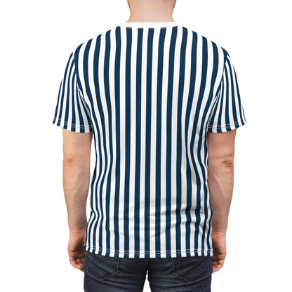 Navy Blue Stripes Patterned T - Shirt - T - Shirt - Kristine Celestine