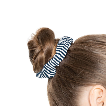 Navy Blue Stripes Scrunchie - Hair Accessories - Kristine Celestine