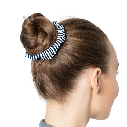 Navy Blue Stripes Scrunchie - Hair Accessories - Kristine Celestine