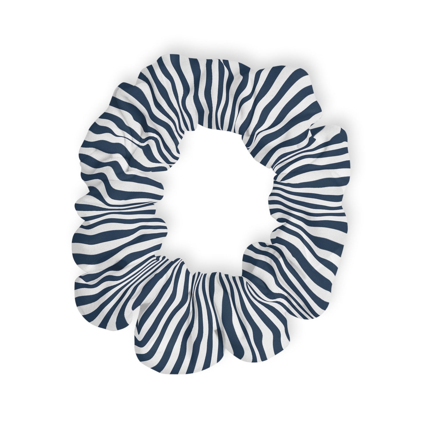 Navy Blue Stripes Scrunchie - Hair Accessories - Kristine Celestine