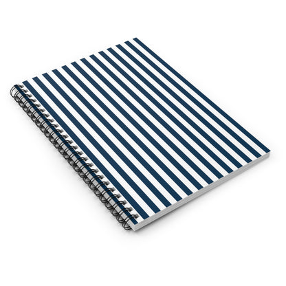 Navy Blue Stripes Spiral Notebook 6x8" - Notebook - Kristine Celestine