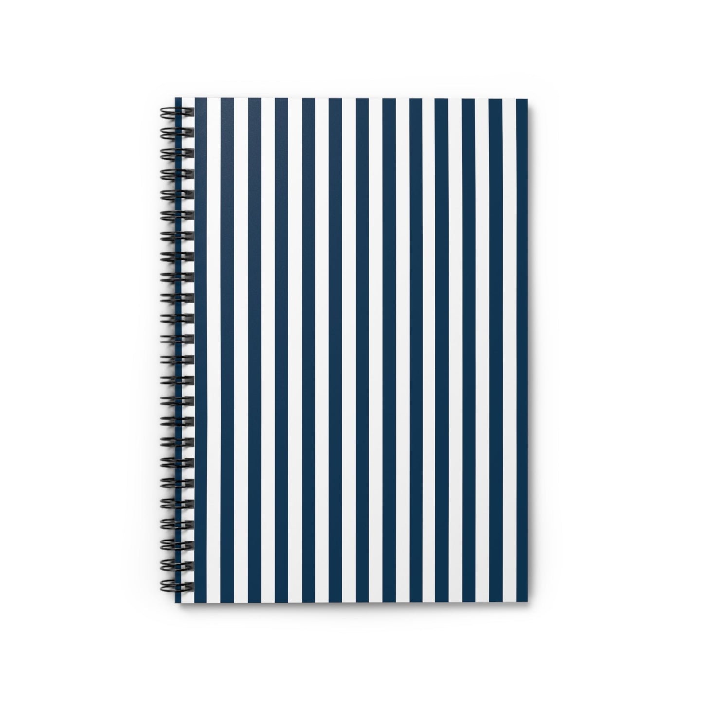 Navy Blue Stripes Spiral Notebook 6x8" - Notebook - Kristine Celestine