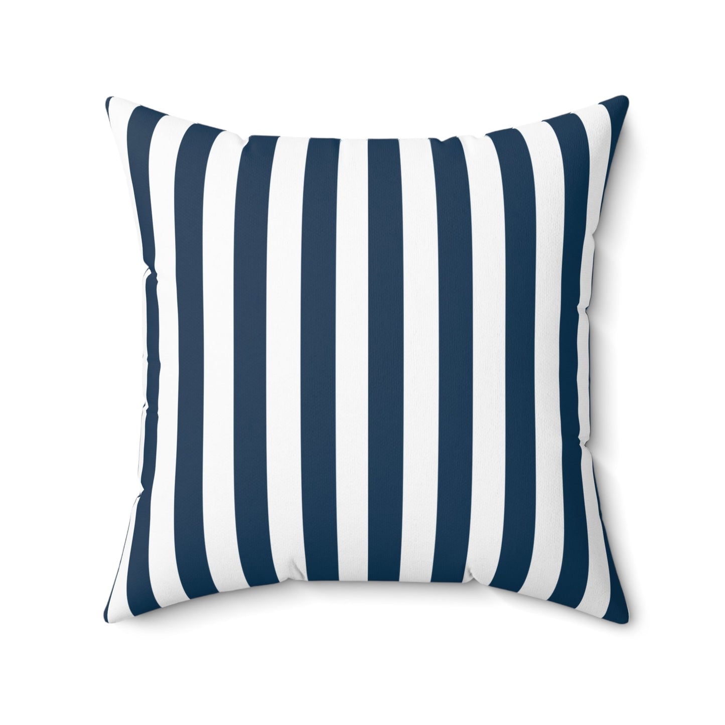 Navy Blue Stripes Square Pillow Royal Blue and White Striped Cushion Comfy Ocean Blue Cerulean Vertical Lines - Home Decor - Kristine Celestine