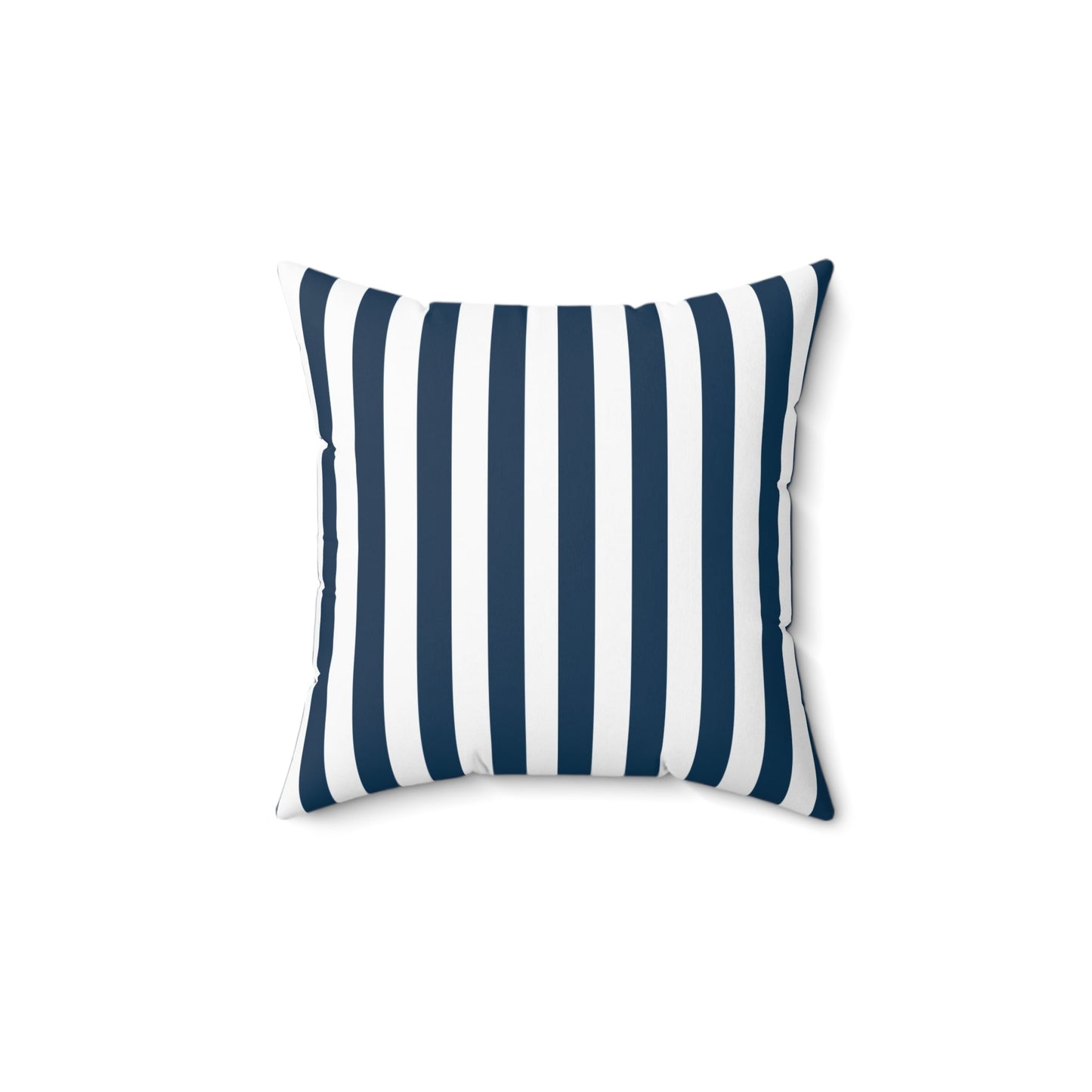 Navy Blue Stripes Square Pillow Royal Blue and White Striped Cushion Comfy Ocean Blue Cerulean Vertical Lines - Home Decor - Kristine Celestine