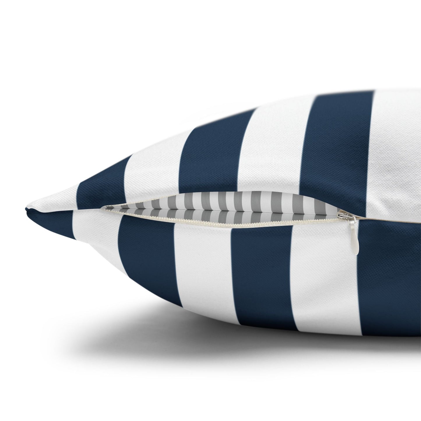 Navy Blue Stripes Square Pillowcase Cerulean Blue and White Stripey Pretty Cute Pillow Sham Accent Decor Classic - Home Decor - Kristine Celestine