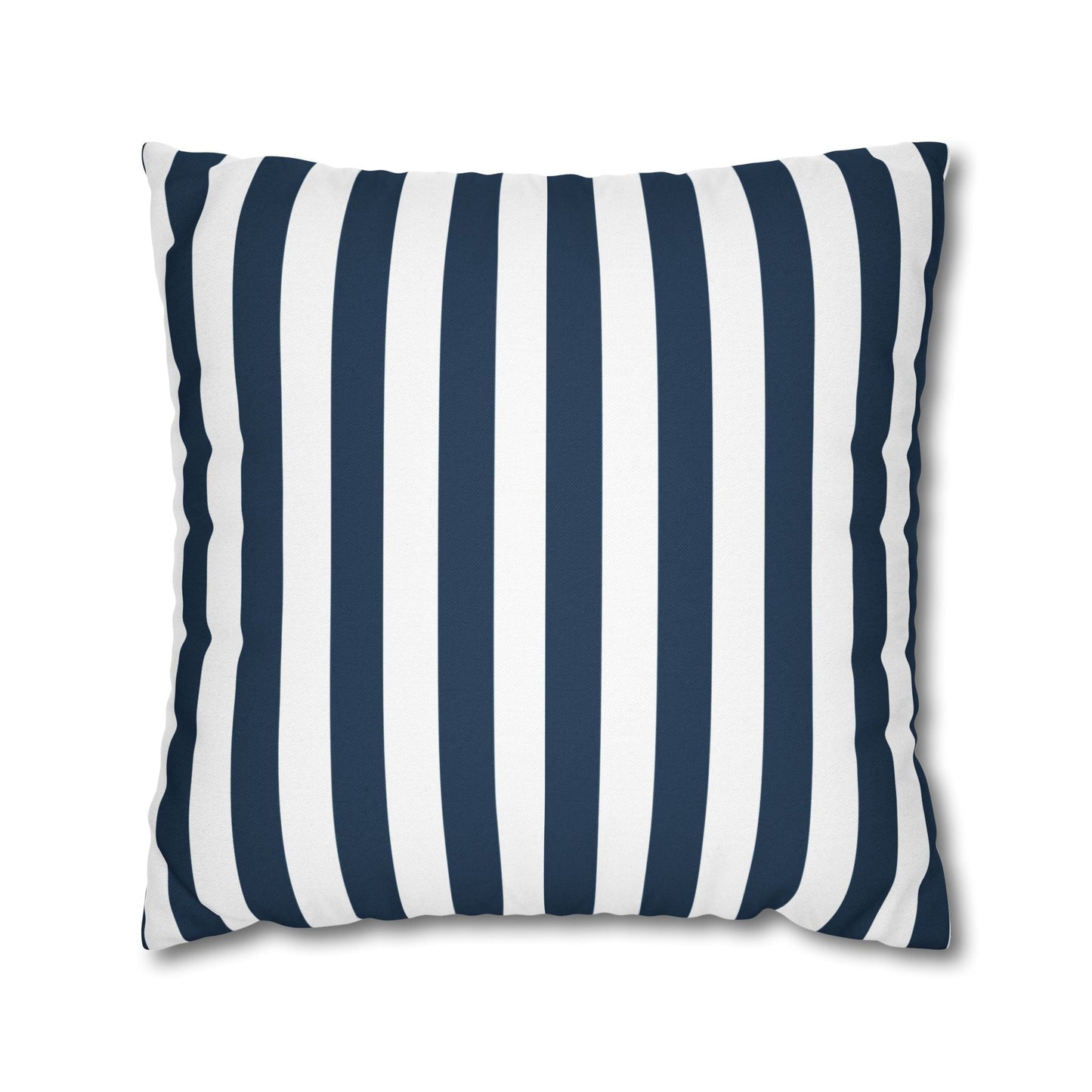 Navy Blue Stripes Square Pillowcase Cerulean Blue and White Stripey Pretty Cute Pillow Sham Accent Decor Classic - Home Decor - Kristine Celestine