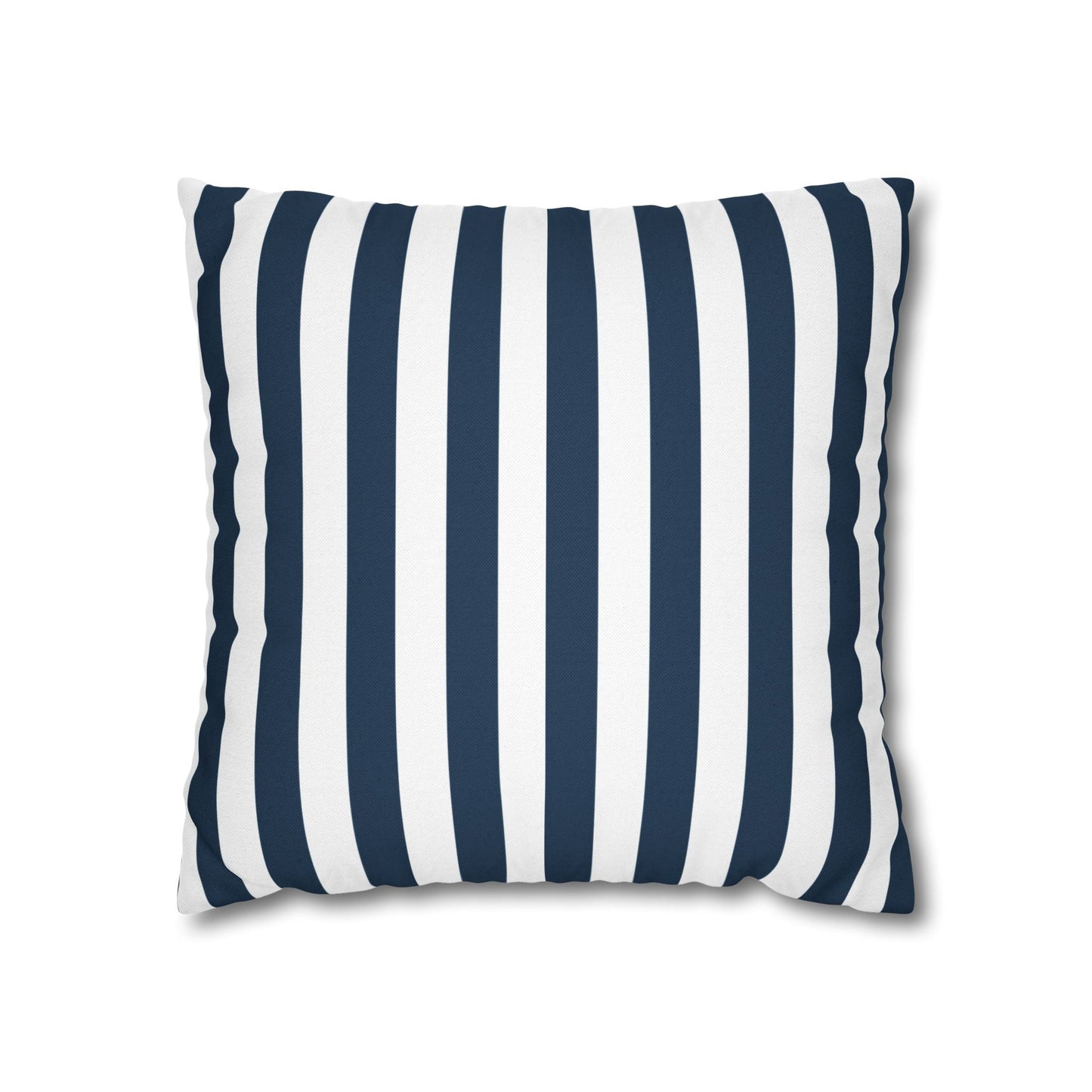 Navy Blue Stripes Square Pillowcase Cerulean Blue and White Stripey Pretty Cute Pillow Sham Accent Decor Classic - Home Decor - Kristine Celestine