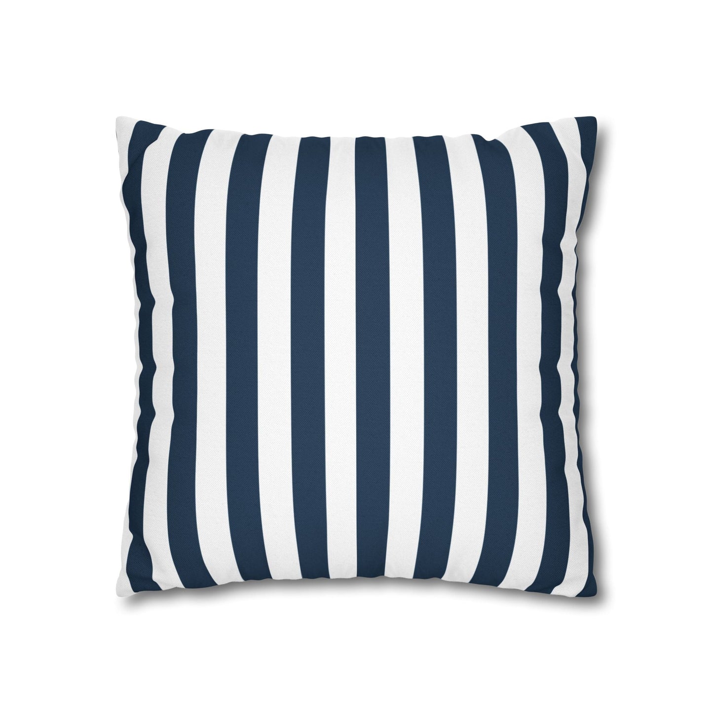 Navy Blue Stripes Square Pillowcase Cerulean Blue and White Stripey Pretty Cute Pillow Sham Accent Decor Classic - Home Decor - Kristine Celestine