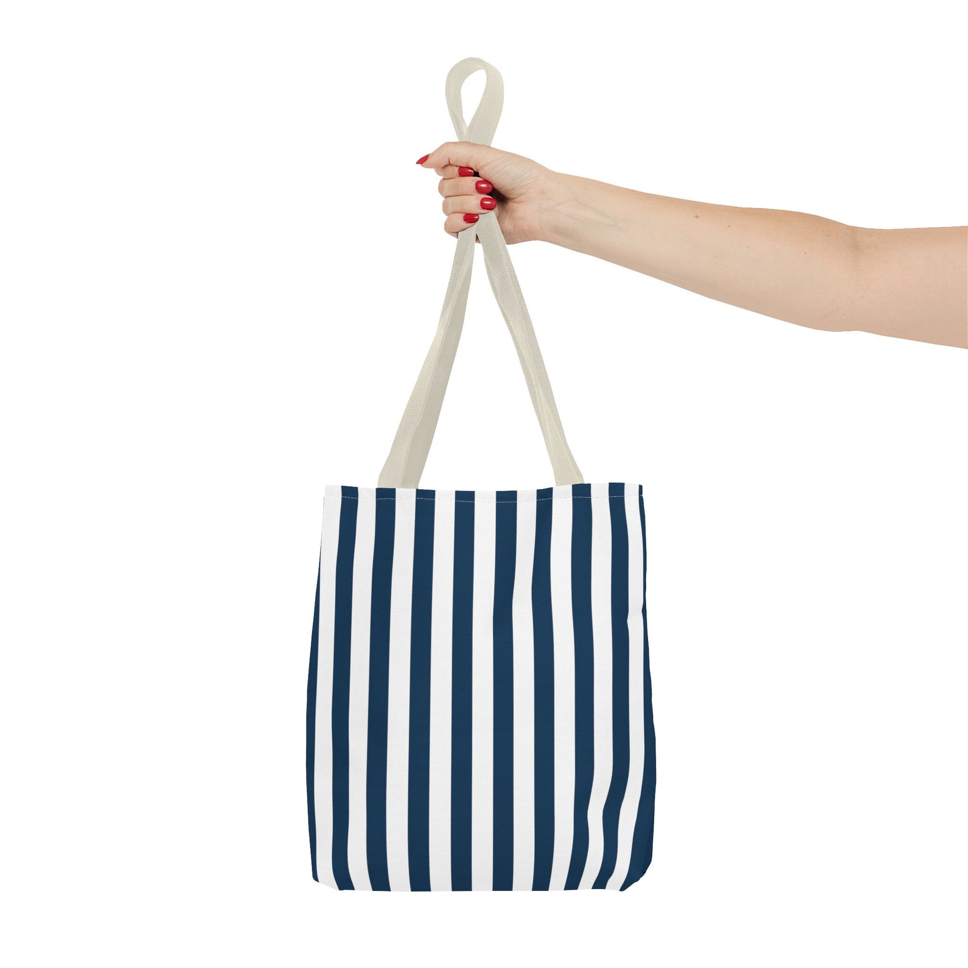 Navy Blue Stripes Tote Bag - Bags - Kristine Celestine