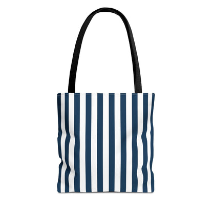 Navy Blue Stripes Tote Bag - Bags - Kristine Celestine