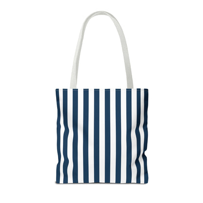 Navy Blue Stripes Tote Bag - Bags - Kristine Celestine