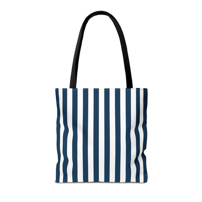 Navy Blue Stripes Tote Bag - Bags - Kristine Celestine