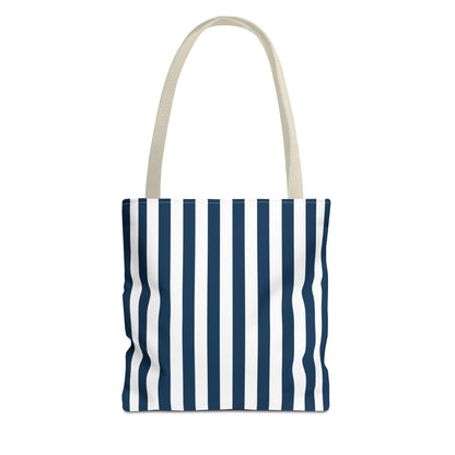 Navy Blue Stripes Tote Bag - Bags - Kristine Celestine