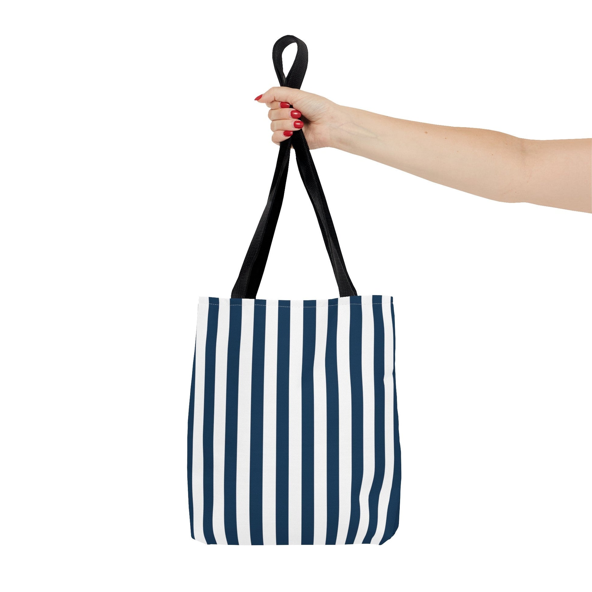 Navy Blue Stripes Tote Bag - Bags - Kristine Celestine