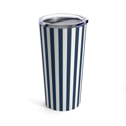 Navy Blue Stripes Tumbler 20 oz - Tumbler - Kristine Celestine