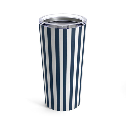 Navy Blue Stripes Tumbler 20 oz - Tumbler - Kristine Celestine