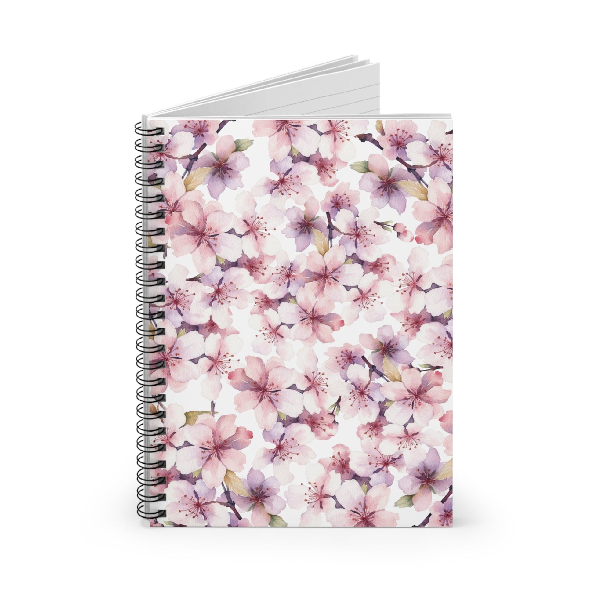 Pink and Purple Ombre Flowers Spiral Notebook 6x8" (vN) - Notebook - Kristine Celestine