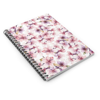 Pink and Purple Ombre Flowers Spiral Notebook 6x8" (vN) - Notebook - Kristine Celestine