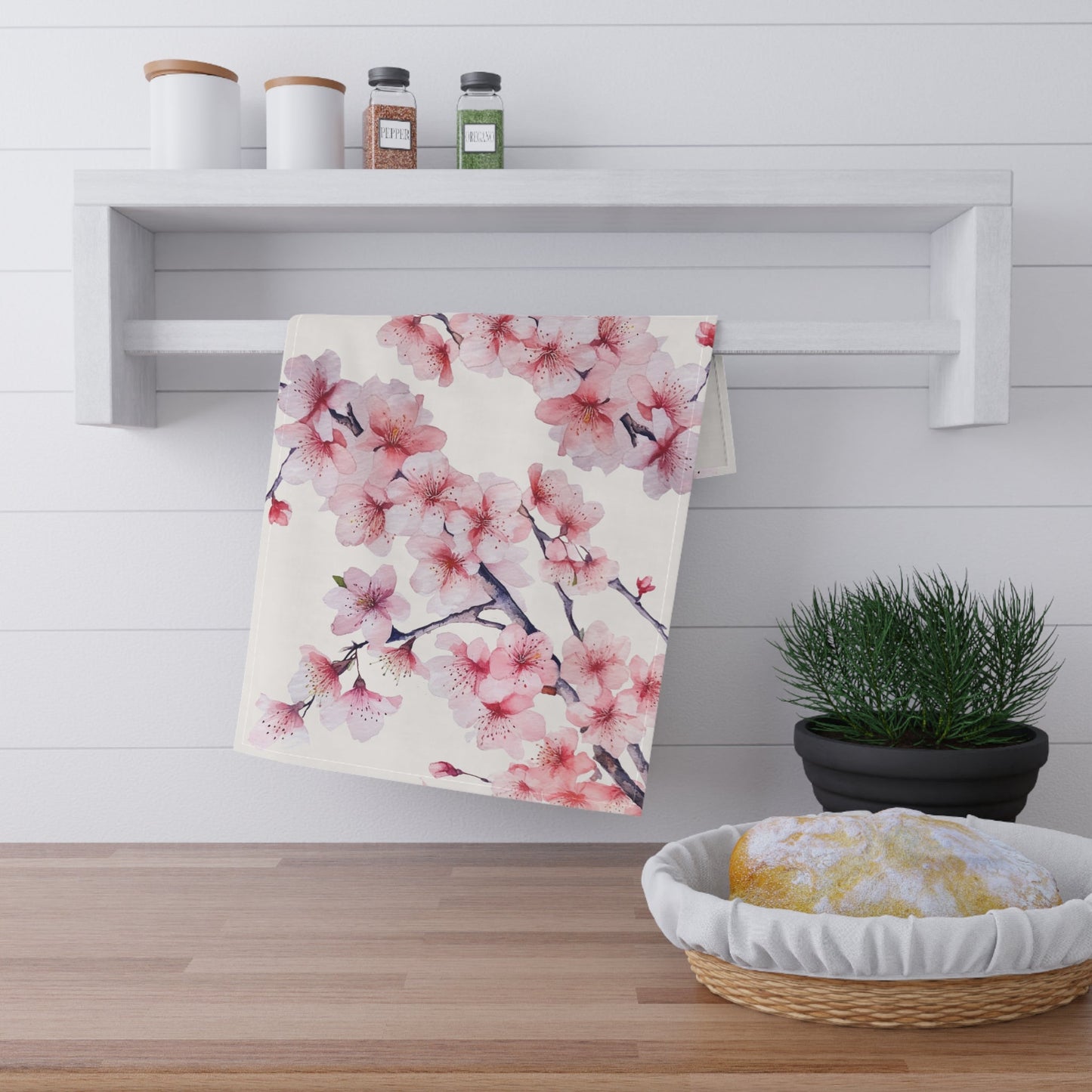 Pink Flower Blossom Kitchen Towel (vG) - Kitchen Towel - Kristine Celestine