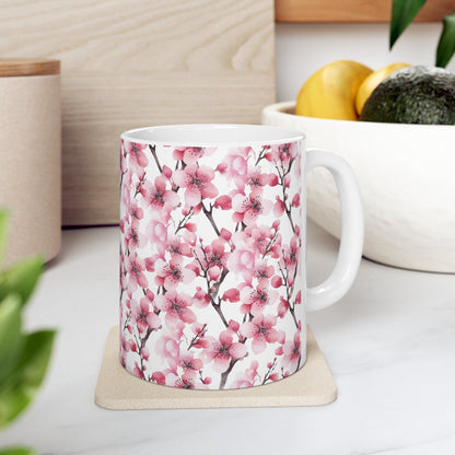 Pink Flower Lattice Mug (vD) - Mug - Kristine Celestine