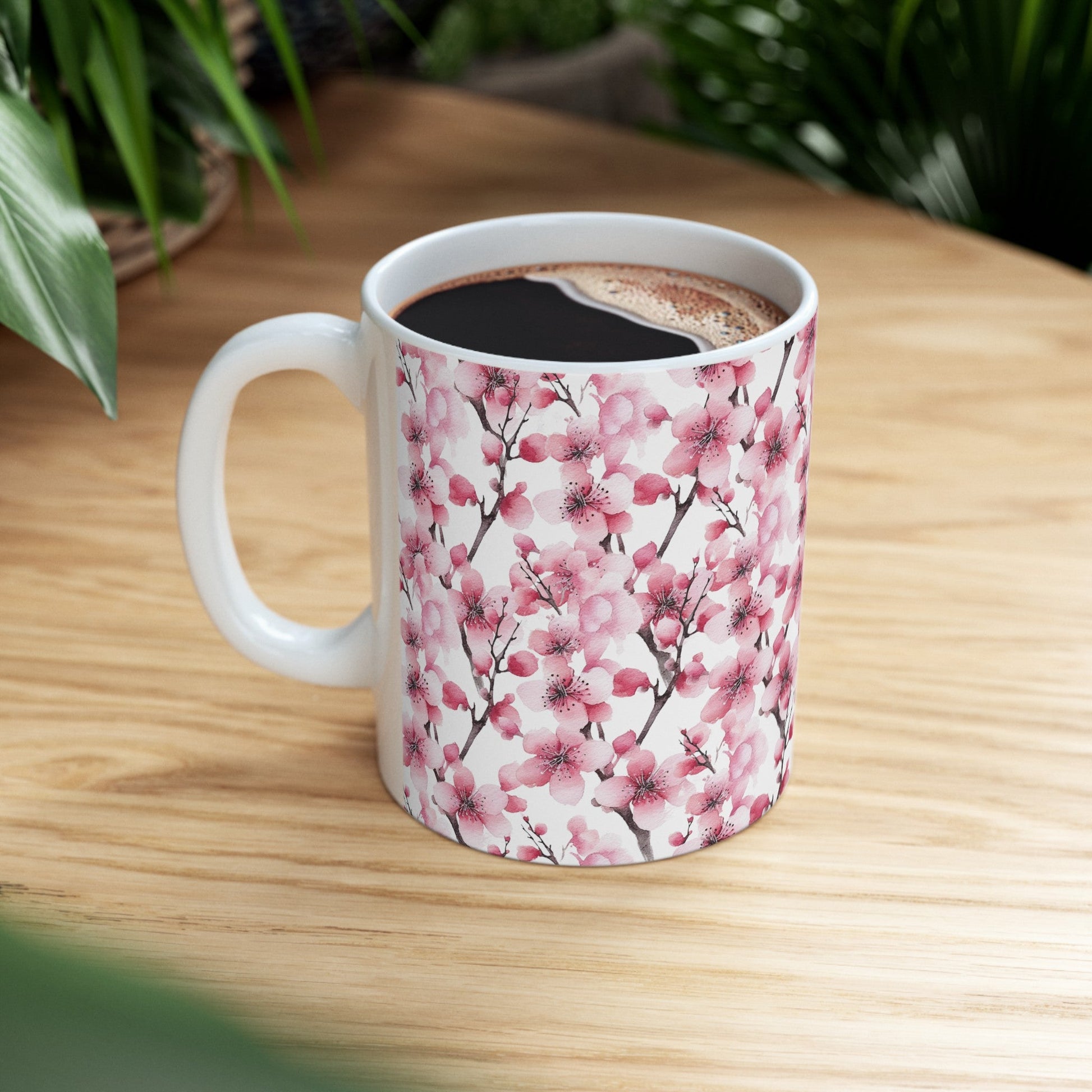 Pink Flower Lattice Mug (vD) - Mug - Kristine Celestine