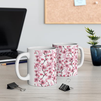 Pink Flower Lattice Mug (vD) - Mug - Kristine Celestine