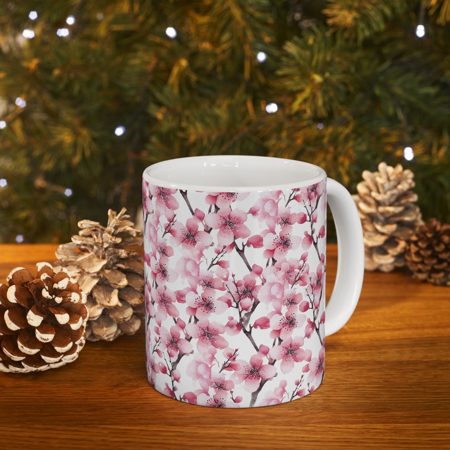 Pink Flower Lattice Mug (vD) - Mug - Kristine Celestine