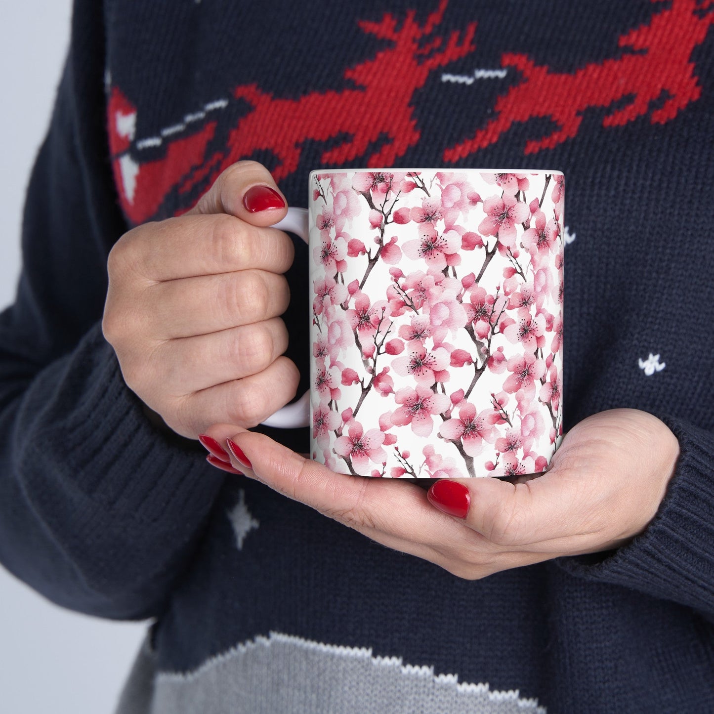 Pink Flower Lattice Mug (vD) - Mug - Kristine Celestine